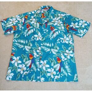 Evergreen Island Hawaiian Shirt Men's Large Multicolor Short Sleeve